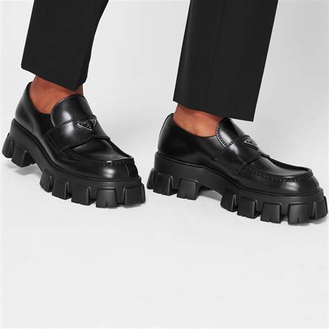 prada monolith loafers men's|prada buckle loafer.